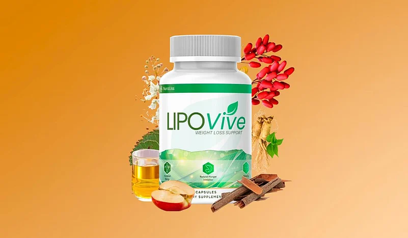LipoVive bottle with herbs