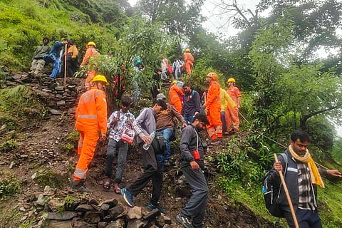 Landslide on Kedarnath Temple route