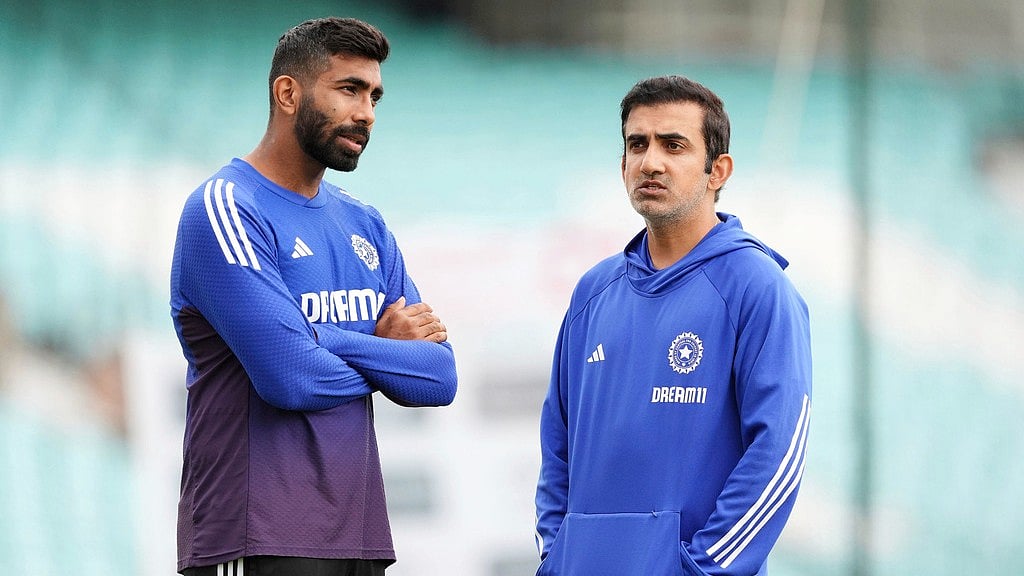 PTI : India vs England, 5th Test: Jasprit Bumrah and Gautam Gambhir during a nets session at The Oval.