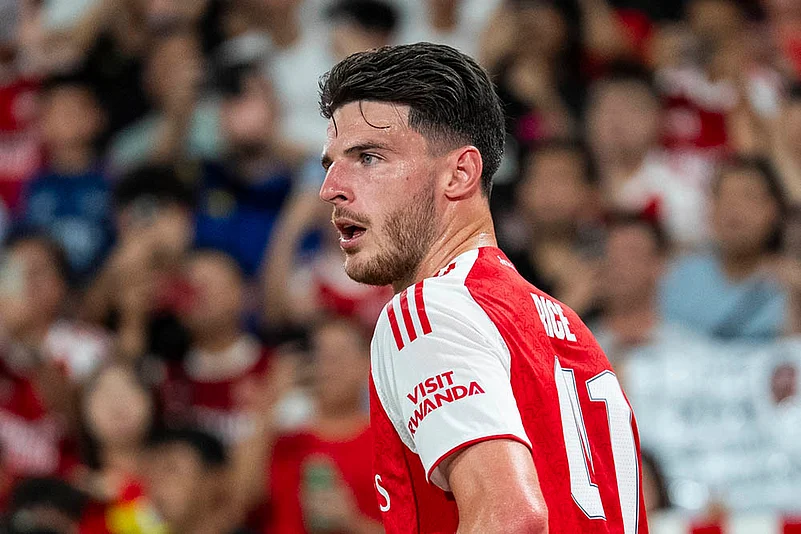 PL Pre-Season Club Friendly Soccer match Arsenal vs Tottenham Hotspur in Hong Kong: Declan Rice