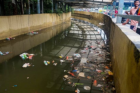 Weather: Waterlogging after rain in Gurugram