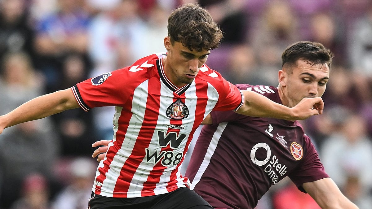 | Photo: X/SunderlandAFC : Sunderland vs Real Betis, Pre-Season Friendlies: Sunderland players in action against Hearts.