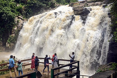 Jonha waterfall in spate amid monsoon season in Ranchi