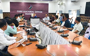 X/@CeoManipur : A crucial meeting was convened today, 25th July 2025 (Friday), at the Conference Hall of the Chief Electoral Officer, Manipur, Lamphelpat, Imphal, with Recognized National and State Political Parties. Chaired by Shri Ramananda Nongmeikapam, Joint Chief Electoral Officer, the session focused on the upcoming Pre-revision of Electoral Rolls with 01.01.2026 as the qualifying date and the impending House-to-House (H2H) verification of electors. The participating parties were sensitized about the Election Commission of India's proposal to conduct a Special Intensive Revision across the country, aimed at safeguarding the integrity and accuracy of the electoral rolls — a vital component of our democratic process.