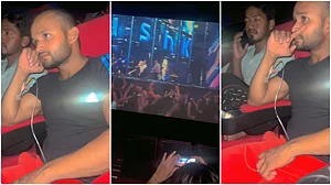 Instagram : Viral Image of Saiyaara viewer with IV drip