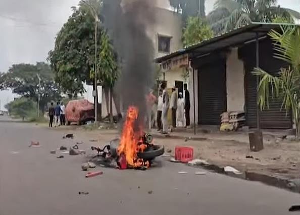 X.com : Among the damaged properties were a motorcycle, two cars, a bakery, and a religious structure, police said.