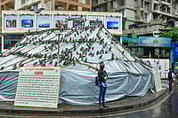 Photo: PTI : Jain Monk Launches Indefinite Fast at Azad Maidan to Protest Dadar Kabutarkhana Closure