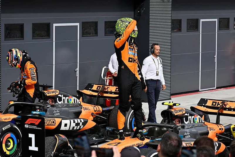 Hungary Formula 1 Grand Prix Auto Racing 2025_McLaren driver Lando Norris