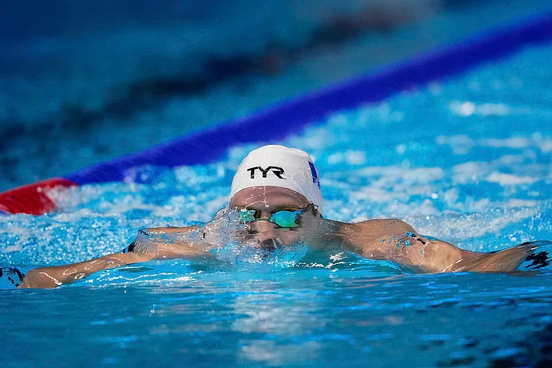 World Aquatics Championships in Singapore: mens 400-meter individual medley final- Leon Marchand
