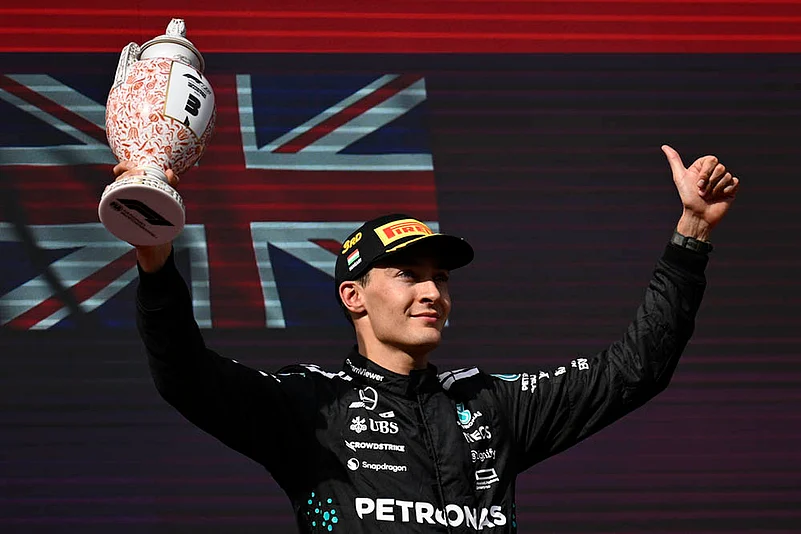 Hungary Formula 1 Grand Prix Auto Racing 2025_Mercedes driver George Russell