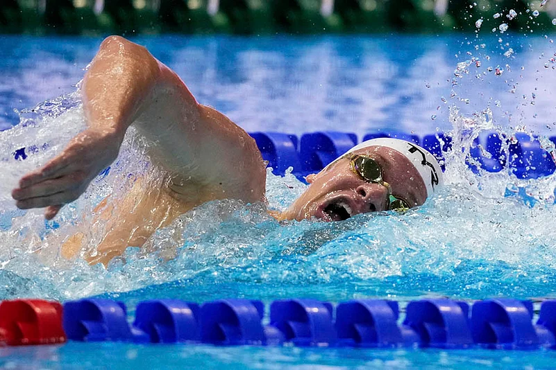 World Aquatics Championships in Singapore: mens 400-meter individual medley final- Leon Marchand