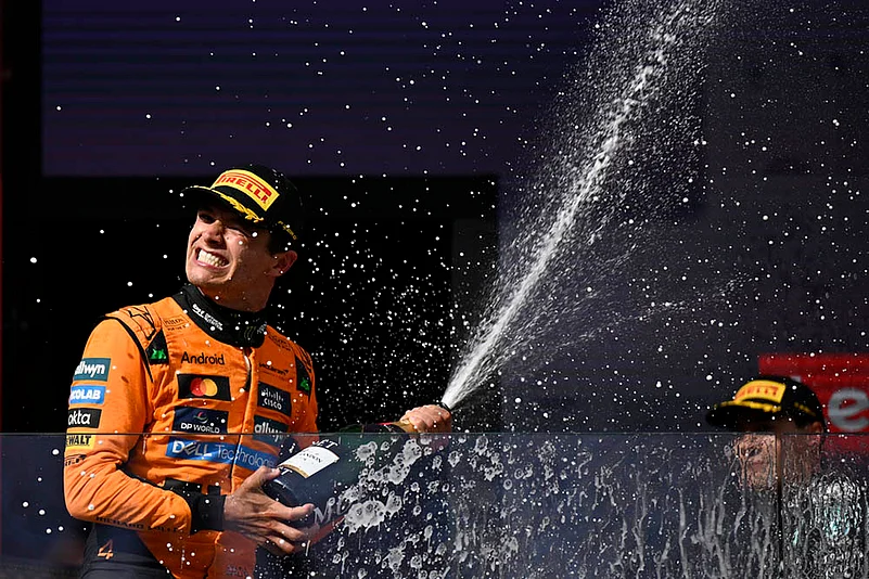 Hungary Formula 1 Grand Prix Auto Racing 2025_Lando Norris of Britain