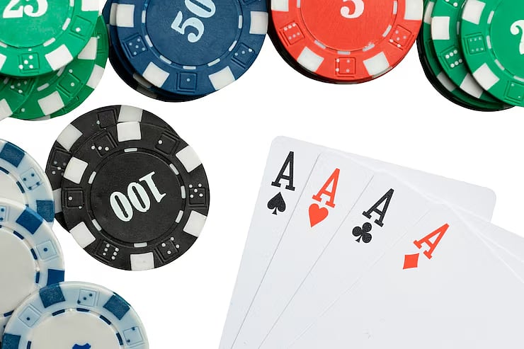 Casino coins and cards