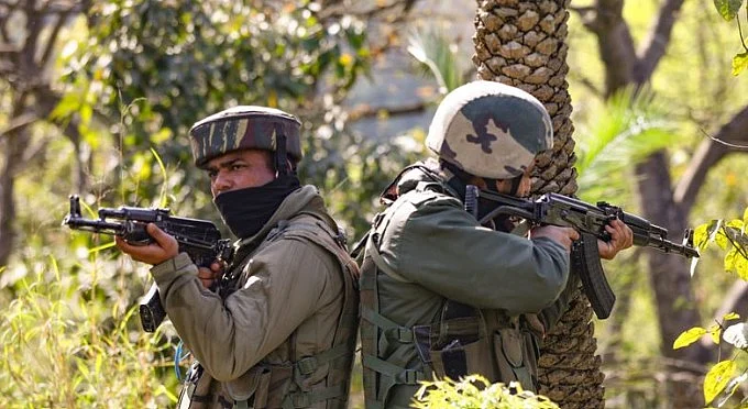 Security personnel manning the Line of Control