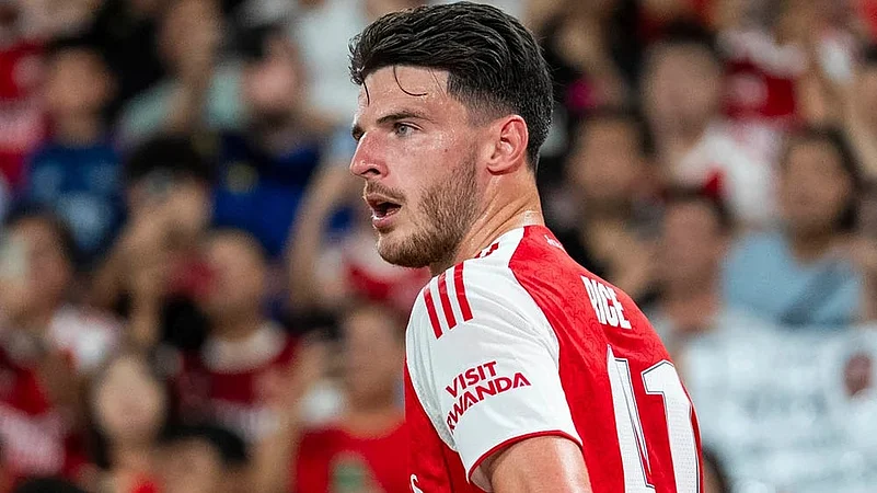 PL Pre-Season Club Friendly Soccer match Arsenal vs Tottenham Hotspur in Hong Kong: Declan Rice