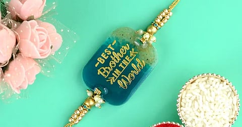 Resin Rakhis with Real Flowers