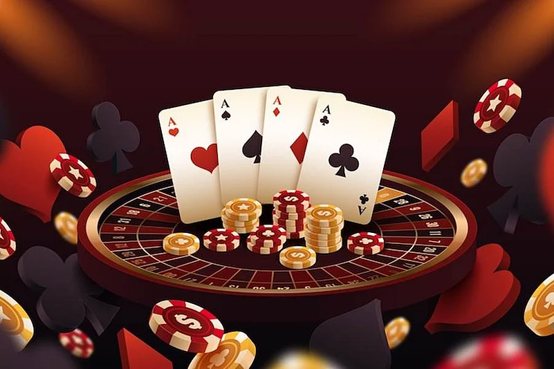 Poker chips and cards