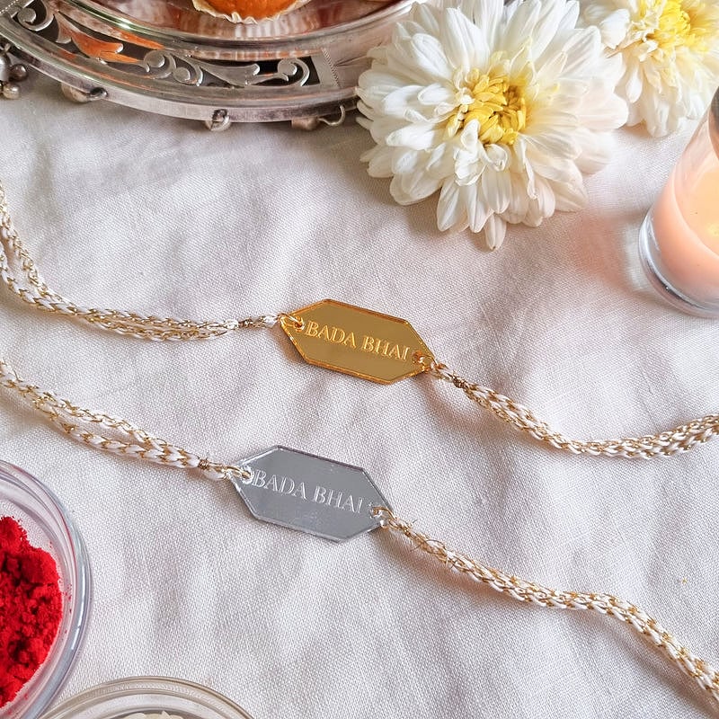 Minimal Gold/Silver Rakhis