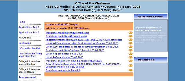Rajasthan NEET UG 2025: Provisional Rank List Out for Round 1