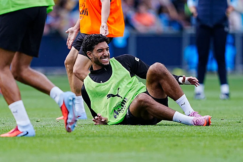 Manchester City soccer team training photos: Omar Marmoush