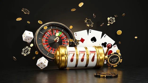 Roulette wheel, chips and cards
