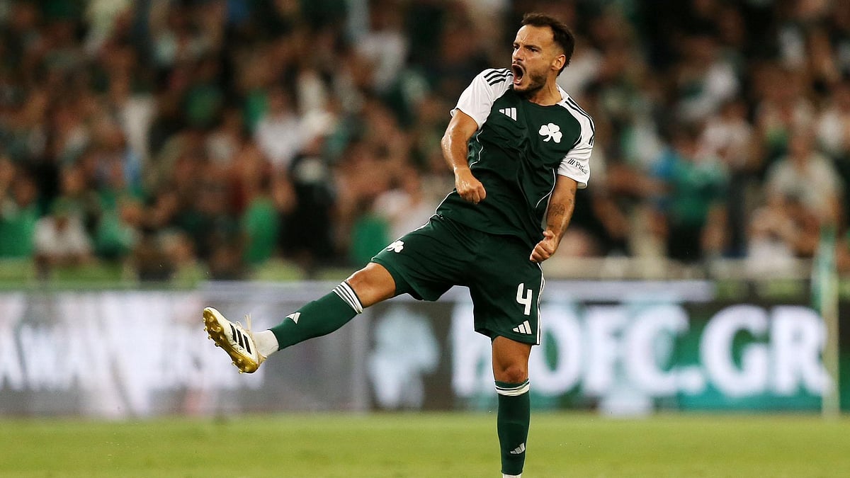 | Photo: X/pedrochb97 : Panathinaikos player Pedro Chirivella in action against Rangers in the UEFA Champions League qualifiers.