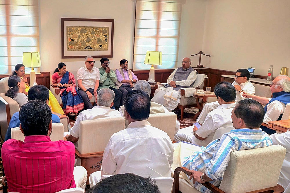 | Photo: AICC via PTI : INDIA bloc meeting at Parliament House
