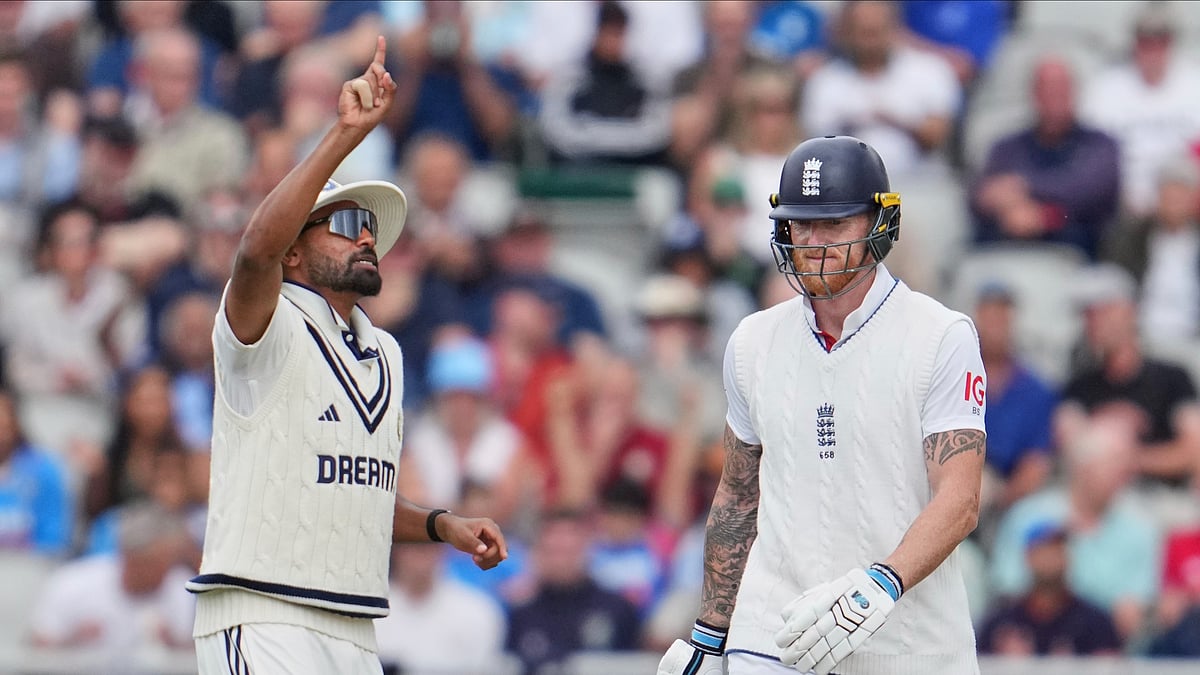 AP Photo/Jon Super : India's Mohammed Siraj, left, appeals unsuccessfully for the wicket.