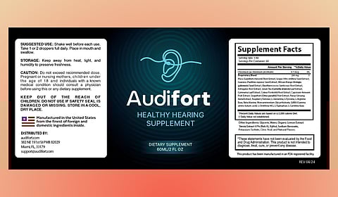 Audifort supplement facts