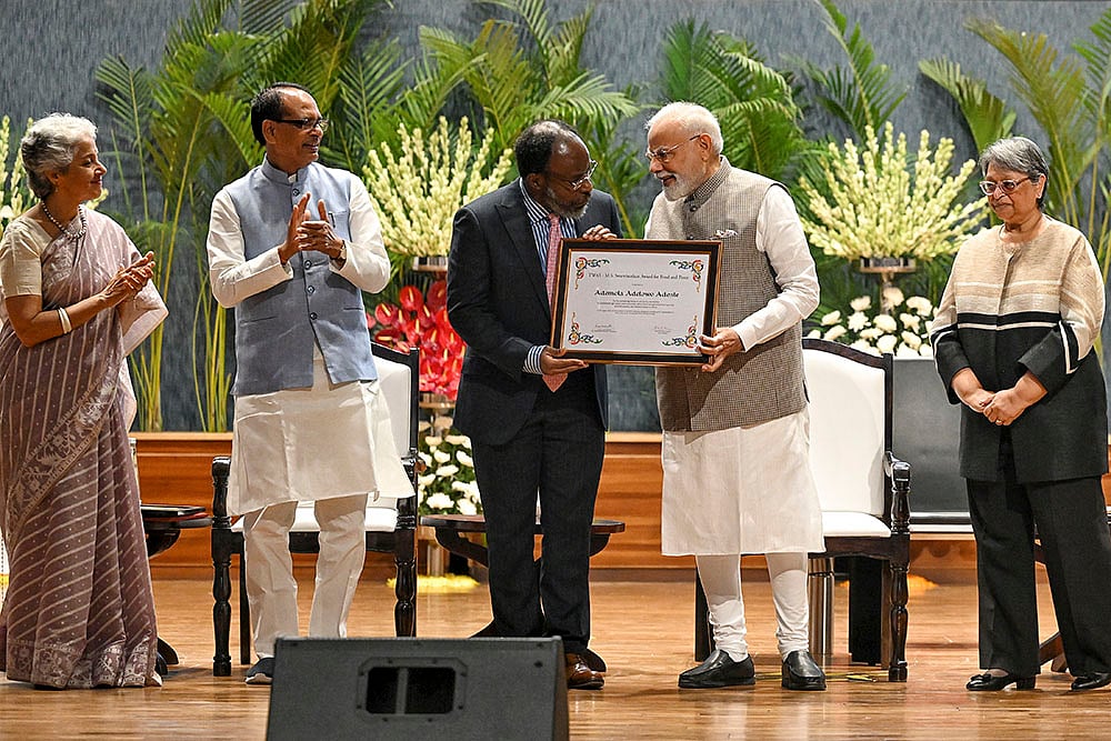 | Photo: PMO via PTI : M.S. Swaminathan Centenary International Conference