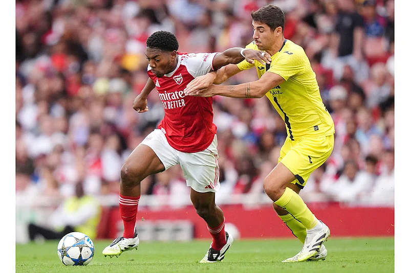 Pre Season Friendly Arsenal Vs Villarreal at Emirates Stadium in London_Myles Lewis-Skelly