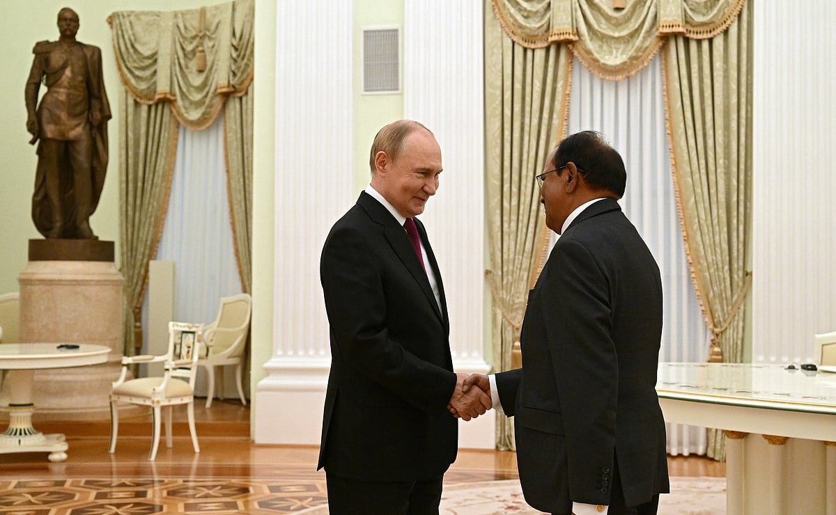 PTI : National Security Adviser (NSA) Ajit Doval meets Russian President Vladimir Putin
