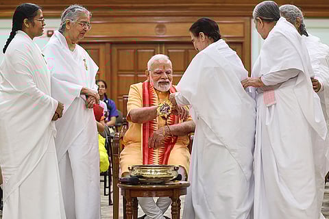 PM Modi celebrates Raksha Bandhan