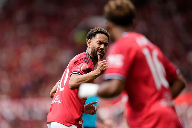 Britain Soccer Club Friendly Manchester United Vs Fiorentina match photos: Matheus Cunha