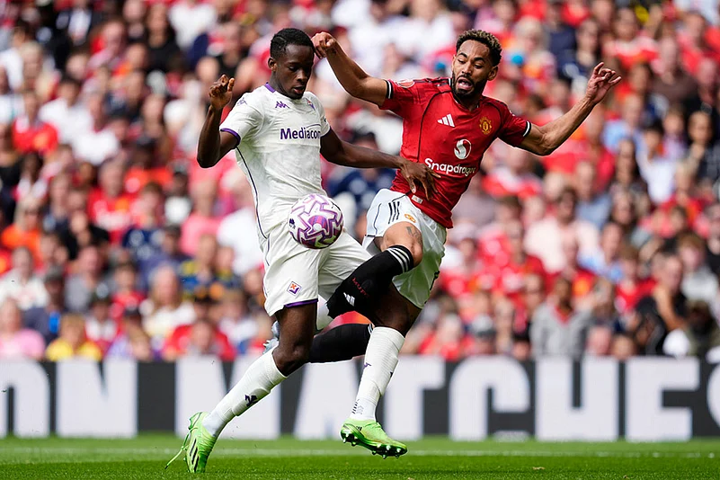 Britain Soccer Club Friendly Manchester United Vs Fiorentina match photos: Eddy Nda Konan Kouadio