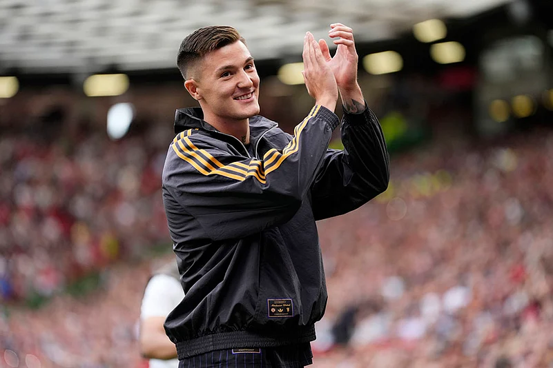 Britain Soccer Club Friendly Manchester United Vs Fiorentina match photos: Benjamin Sesko