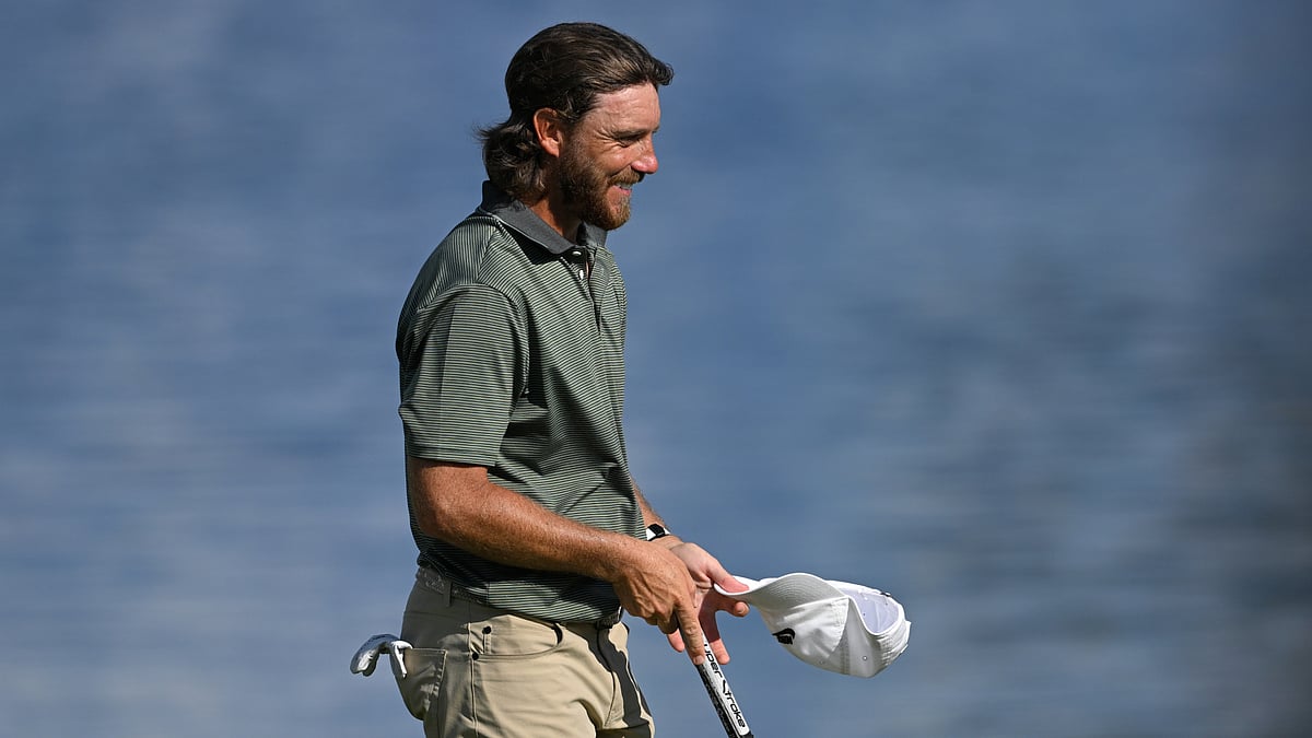 Tommy Fleetwood pictured at the end of St. Jude Championship 2025.