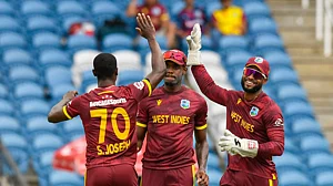 West Indies celebrate their win over Pakistan