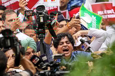 INDIA bloc's protest march to EC