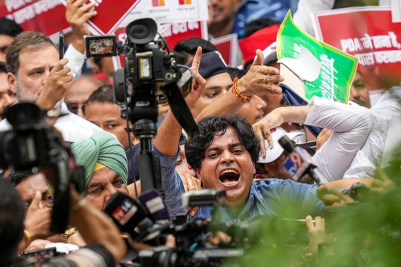 INDIA bloc MPs hold protest march over revision of the voter list, in New Delhi_Imran Pratapgarhi