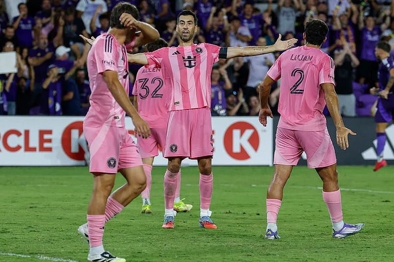MLS soccer match Inter Miami vs Orlando city in Florida: Sergio Busquets