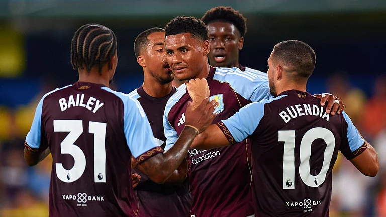 Watkins celebrates his goal against Villarreal - null