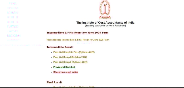 ICMAI Declares CMA June 2025 Results; Check Pass Percentage and Toppers