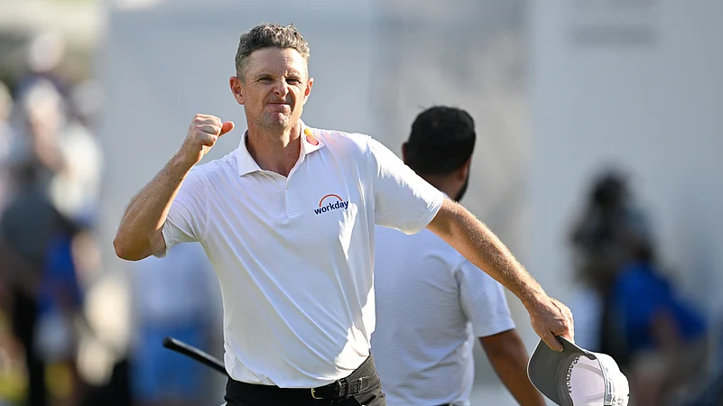 Justin Rose celebrates after winning the St. Jude Championship