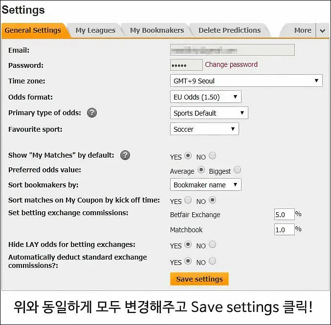 Setting options