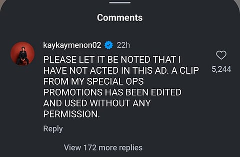 Kay Kay Menon clarifies misuse of his video clip in vote chori campaign