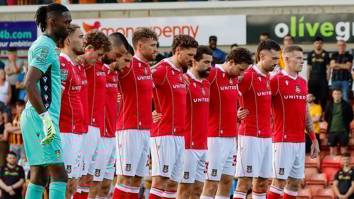 | Photo: X/Wrexham_AFC : Wrexham Vs Reading Live Streaming, EFL Cup 2025-26: Wrexham players pose ahead of the first round EFL Cup 2025-26 match.