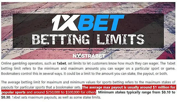 1XBET limits
