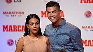 AP : File photo of Cristiano Ronaldo posing with his partner, model Georgina Rodriguez.