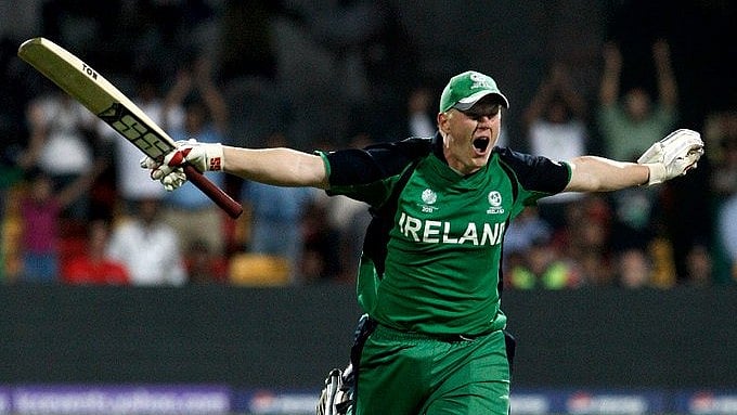 X/ICC : File Photo of Kevin O'Brien during his century in Bengaluru in the 2011 Cricket World Cup against England